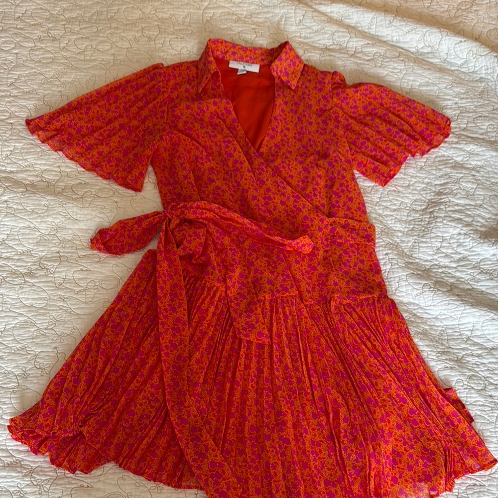 Alexis x Target Red and Orange Floral Mini Dress - Picture 2 of 6